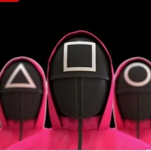 Set of 3 Black Futuristic Squid Game Guard Mask